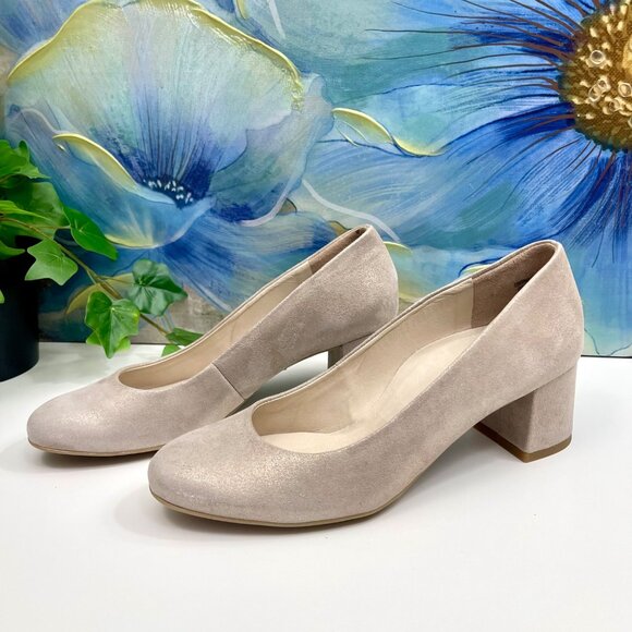 PAUL GREEN Samona Block Heel Pump In Cachemire Metallic Size 4.5 / US 7 - Picture 6 of 13